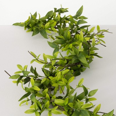 Sullivans Artificial 62" Ruscus & Twig Garland, Green