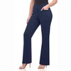 Rekkuna Women's Pull-On Bootcut Work Pants – Mid-Rise Stretch Office Slacks with Front Pockets and Belt Loops - 2 of 4