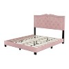 NicBex Full/Queen Size Upholstered Bed Frame with Velvet Tufted Headboard,Platform Bed Frame with Rivet Design,No Box Spring Needed,Easy Assembly - 4 of 4