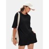 EXLURA Women's Casual Summer 2 Piece Sets 100% Cotton Short Sleeve Tshirt and Shorts Matching Sweatsuits Lounge Set 2025 - 3 of 4