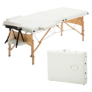 FDW Portable 84 Inches Long 28 Inchs Wide Hight Adjustable Table 2 Folding Massage Spa Facial Cradle Salon Bed W/Carry Case - 1 of 4