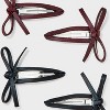 Leather Bow Salon Hair Clip Set 6pc - Wild Fable™ Browm/Black/White - 3 of 3