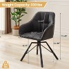 Hyleory Vintage Leather Dining Chairs Set of 2, Swivel Counter Stools for Kitchen Island, 360° Rotating Bar Height Chairs with Padded Seat - 2 of 4