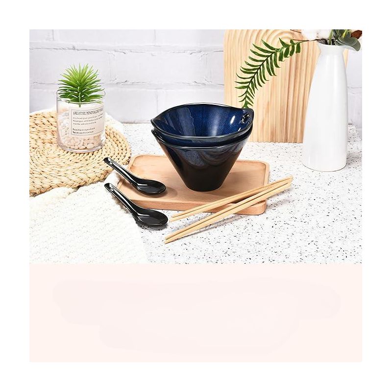 KITCHTIC Ramen Udon Soup Bowl Set - Set of 2, Navy Blue, 5 of 6