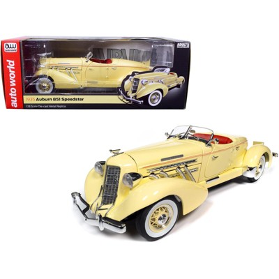 1935 Auburn 851 Speedster Cream with Red Interior 1/18 Diecast Model Car by  Auto World