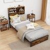 Infans Twin Bed Frame w/Charging Station Storage Headboard Under-bed Storage Space - 4 of 4
