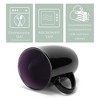 Elanze Designs Color Pop Purple Black Exterior 16 ounce Glossy Ceramic Mugs Matching Set of 4 - 3 of 4