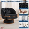 Swivel Barrel Accent Chair, 360° Teddy Fabric Upholstered Armchair with Striped Backrest & Plush Padding, Comfy Round Lounge Chair - 4 of 4