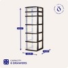 HOMZ 6-Drawer Clear Plastic Storage Organizer, Medium, Black Frame, 2 Pack - 4 of 4
