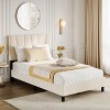 Platform Bed Frame with Linen Upholstered Headboard - Wooden Slats, Noise Free, Metal Support, No Box Spring Needed, Easy Assembly - 3 of 4