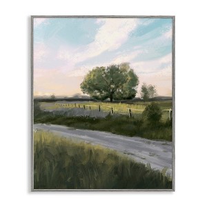Stupell Industries Rural Grasslands Lone Country Tree Clear Sky Framed Giclee Art - 1 of 4