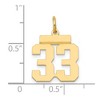 Black Bow Jewelry 14k Yellow Gold, Athletic Collection, Small Polished Number 33 Pendant - 4 of 4