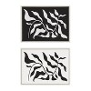 Kate and Laurel Sylvie Modern Matisse Inspired Botanical White on Black and Black on White Framed Canvas, 2 Piece 18x24, White - 2 of 4