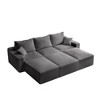 3-Seater Corduroy No-Assembly Sofa with Self-Expanding Design and Modular L/U-Shape Configuration - 4 of 4