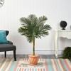 Nearly Natural 4.5-ft Golden Cane Artificial Palm Tree in Terra-Cotta Planter - 3 of 4