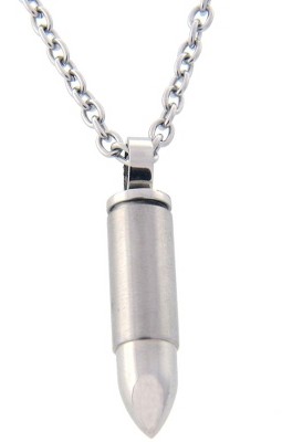 Men's Stainless Steel Bullet Pendant Necklace