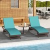 WestinTrends All Weather Wicker Outdoor Patio Chaise Lounge with Cushion (Set of 2) - 2 of 3