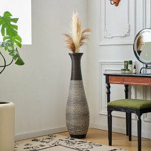 KWPZQEB Tall Standing Designer Floor Vase, Elegant Home Decoration, Large PVC Floor Vase with Modern Geometry Texture for Home, Hallway - 1 of 4