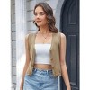 Acekool Women's Sweater Vest – Cropped Button-Up Knit Tank, V-Neck Crochet Fall Top, Sleeveless Layer for Work or Casual - 4 of 4