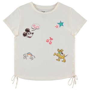 Ladies Mickey Mouse Fashion Shirt - Disney Mickey Mouse Side Cinch Baby Tee - Mickey Mouse Side Cinch Baby Tee - 1 of 4