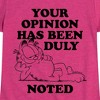 Girls' - Garfield - Your Opinion Has Been Duly Noted Fitted Short Sleeve Graphic T-Shirt - 2 of 4