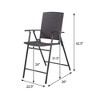 Costway 4 PCS Folding Rattan Wicker Bar Stool Chair Indoor &Outdoor Furniture Brown - 2 of 4