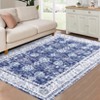 Vintage Rug Non Slip Non Shedding Washable Rug Bordered Printed Low Pile Soft Distressed Foldable Carpet for Bedroom Living Room Office Nursery - 4 of 4