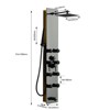 Itopfox Shower Panel Tower System with Adjustable Rainfall Head, Handheld Shower, 2-Setting Body Jets, Tub Spout, Brushed Stainless Steel and Glass - 2 of 4