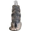 Old World Christmas Glass Blown Ornament for Christmas Tree, Sitting Wolf - 3 of 4