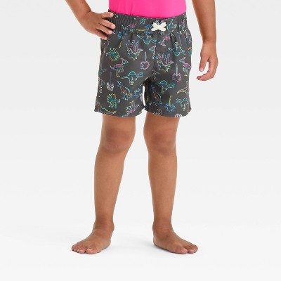 Toddler Boys' Dinosaur Swim Board Shorts - Cat & Jack™ Black