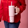 Simple Modern 40oz Pink Hearts on White Straw Tumbler - 4 of 4
