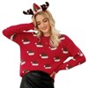Christmas Sweater for Women Funny Xmas Long Sleeve Knit Pullover Top Cute Santa Tree Reindeer Sweater - 3 of 4