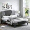 Infans Full Size Upholstered Platform Bed Frame Velvet Headboard Mattress Foundation - 4 of 4