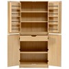 MAYEERTY 72" Farmhouse Kitchen Pantry, 8 Door Shelves Curved Design, Kitchen Dining Bathroom, White - 2 of 4