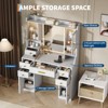 Large White Vanity Desk with Mirror and Lights, Makeup Dressing Table Vanity Table,3 Lighting Modes,Charging Station - 4 of 4