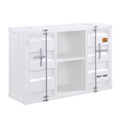 Cargo Server White - Acme Furniture: Industrial Style Dining Storage, Metal Sideboard Buffet