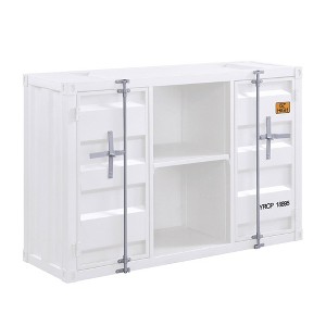 Cargo Server White - Acme Furniture: Industrial Style Dining Storage, Metal Sideboard Buffet - 1 of 4