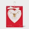 14K Gold Dipped Cubic Zirconia Rondelle Heart Necklace - A New Day™ Gold/Pink - 3 of 4