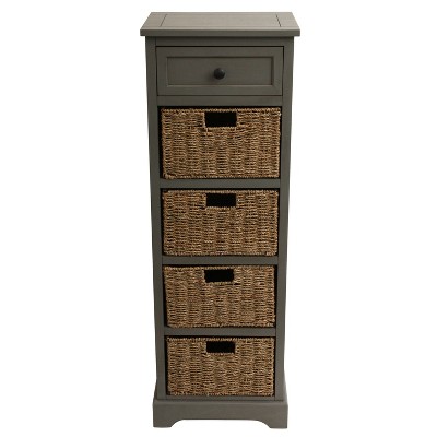 Montgomery 5 Drawer Chest Gray - Décor Therapy