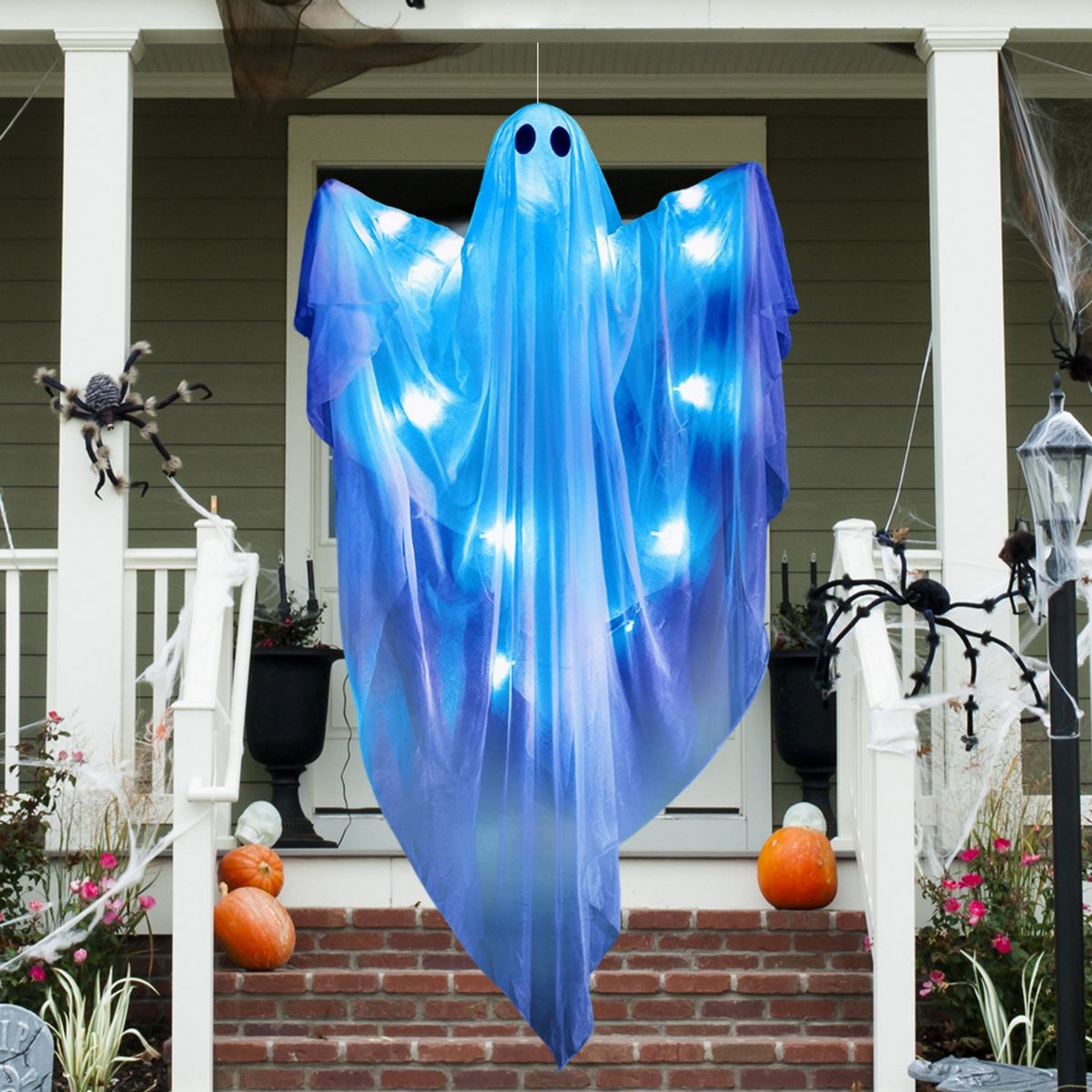 Joyfy Halloween Hanging Ghost Outdoor Decoration, 47” LED Light Hanging Ghost Halloween Decoration for Halloween Party Indoor Outdoor Yard Lawn Decor - thumbnail 3