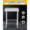 Stainless Steel Work Table 300LBS, NSF Heavy Duty Prep Table with Adjustable Feet & Locking Casters for Kitchen, Restaurant, Garage, Workshop - 4 of 4