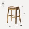 Maven Lane Sophia Backless Bar Stool With Faux Leather 31" - 2 of 4