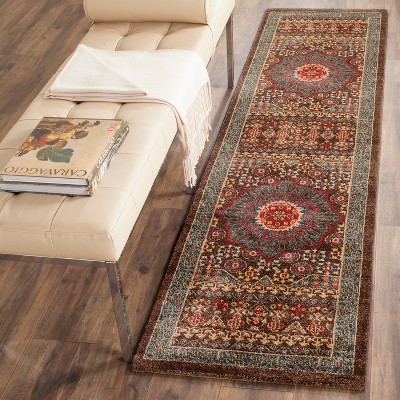 Hand-knotted Red and Navy Synthetic Traditional Oriental Rug