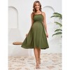 Maternity Summer Dress Sleeveless Smocked Square Neck Adjustable Spaghetti Strap Midi Dress Photoshoot - 3 of 4