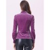 INSPIRE CHIC Women's Vintage Solid Gothic Velvet Dressy Bow Tie Neck Business Shirt - 3 of 4