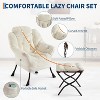 Lazy Chair with Ottoman, Modern Lounge Accent Chair, Leisure Sofa Armchair with Footrest, Reading Armchair with Side Pocket, Plush Pink - 4 of 4