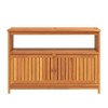 vidaXL Patio Console Table 43.3"x13.8"x29.5" Solid Wood Acacia - 3 of 4