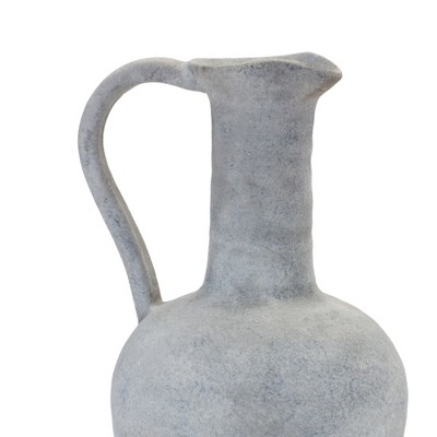 Melrose Cement-Grey Polyresin Pitcher Vase 12"H