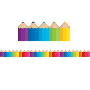 Teacher Created Resources Colored Pencils Die-Cut Border Trim, 35 Feet (Pack of 6) - 1 of 1