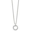 Chisel Stainless Steel Polished Cubic Zirconia Open Circle Pendant on an 18" Box Chain Necklace - 4 of 4